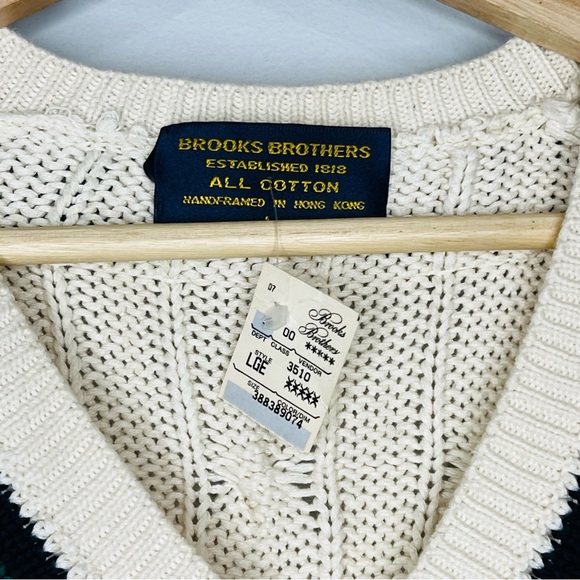 NWT Vintage Brooks Brother Knitted Tennis Sweater Large - Picture 3 of 6